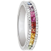 Alliance Rainbow Or Blanc Arc-En-Ciel Diamants Saphirs Multicolores