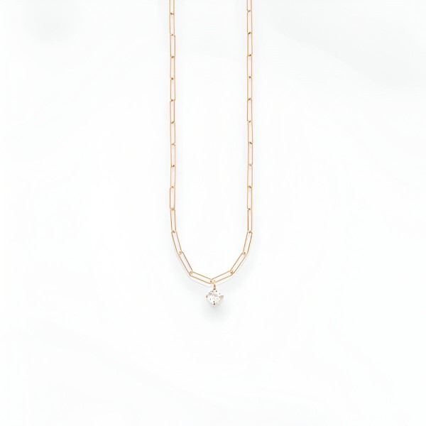 Collier Vanrycke Shaman Diamant Or rose 18k 42cm