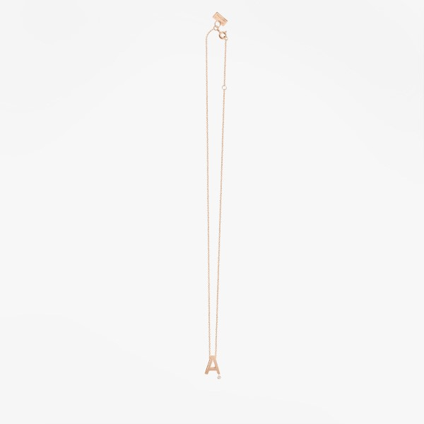 Collier Vanrycke ABÉCÉDAIRE "A" Diamant Or rose 18k 