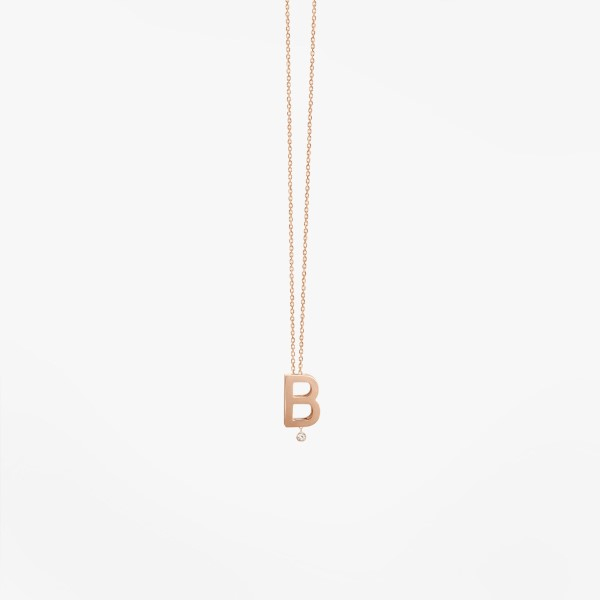 Collier Vanrycke ABÉCÉDAIRE "B" Diamant Or rose 18k 