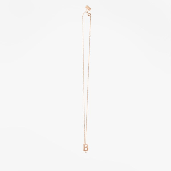 Collier Vanrycke ABÉCÉDAIRE "B" Diamant Or rose 18k 