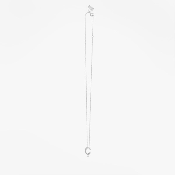 Collier Vanrycke ABÉCÉDAIRE "C" Diamant Or Blanc 18k 