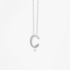 Collier Vanrycke ABÉCÉDAIRE "C" Diamant Or Blanc 18k 