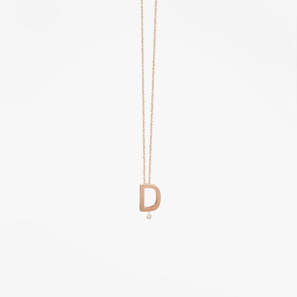 Collier Vanrycke ABÉCÉDAIRE "D" Diamant Or rose 18k