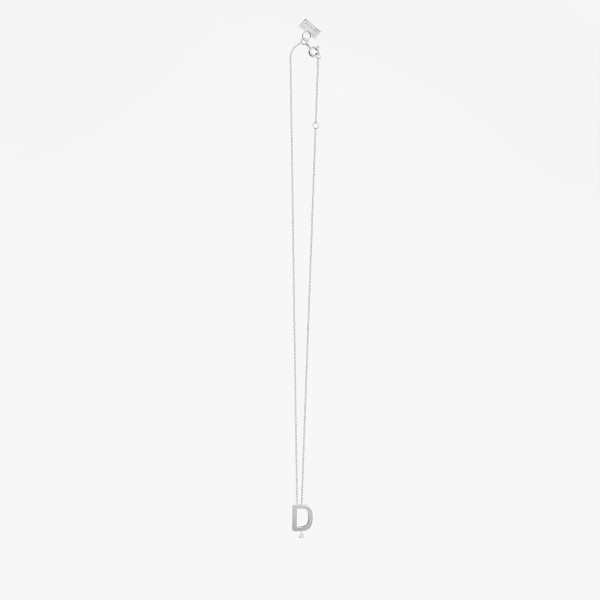 Collier Vanrycke ABÉCÉDAIRE "D" Diamant Or Blanc 18k 