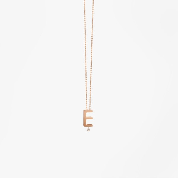 Collier Vanrycke ABÉCÉDAIRE "E" Diamant Or rose 18k