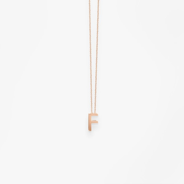 Collier Vanrycke ABÉCÉDAIRE "F" Or rose 18k