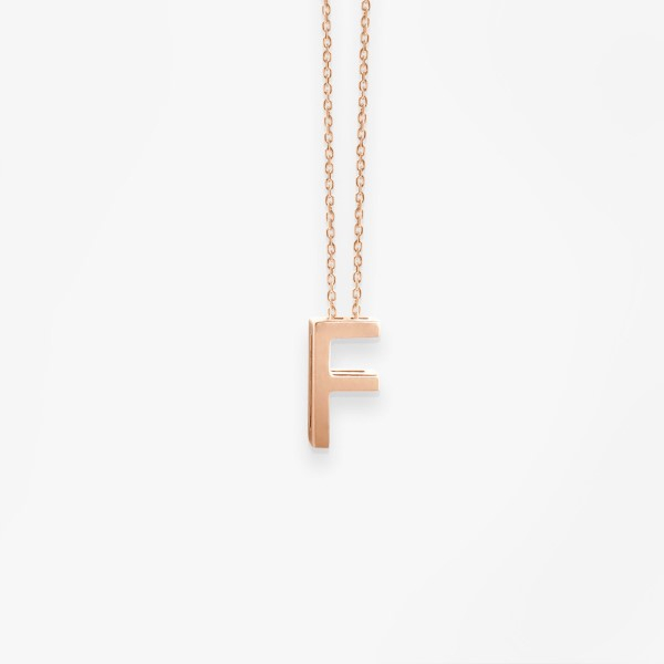 Collier Vanrycke ABÉCÉDAIRE "F" Or rose 18k