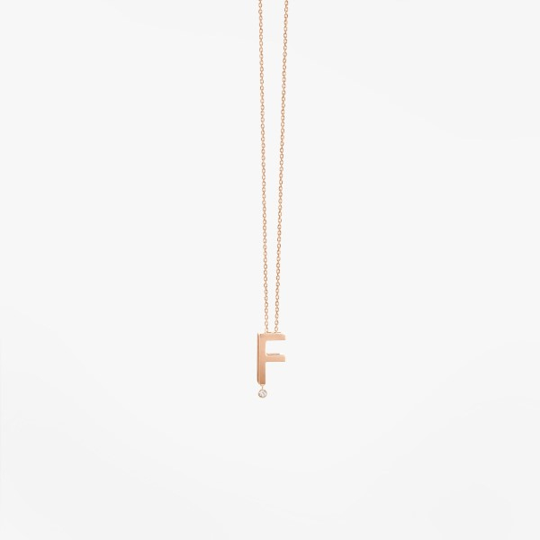 Collier Vanrycke ABÉCÉDAIRE "F" Diamant Or rose 18k