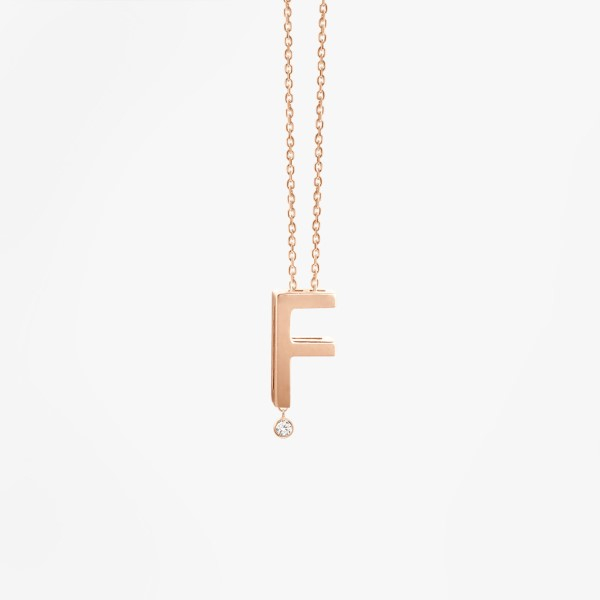 Collier Vanrycke ABÉCÉDAIRE "F" Diamant Or rose 18k