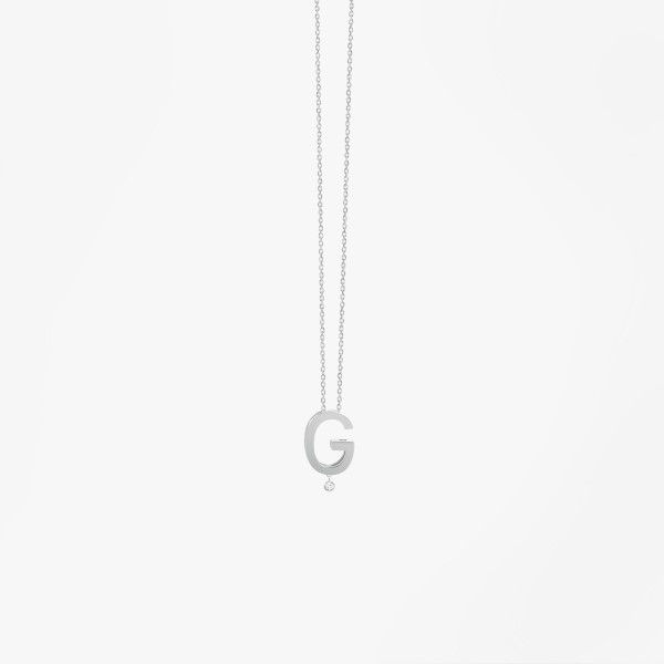 Collier Vanrycke ABÉCÉDAIRE "G" Diamant Or blanc 18k