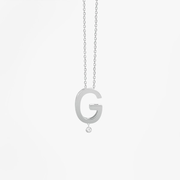 Collier Vanrycke ABÉCÉDAIRE "G" Diamant Or blanc 18k