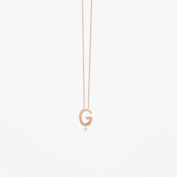 Collier Vanrycke ABÉCÉDAIRE "G" Diamant Or rose 18k