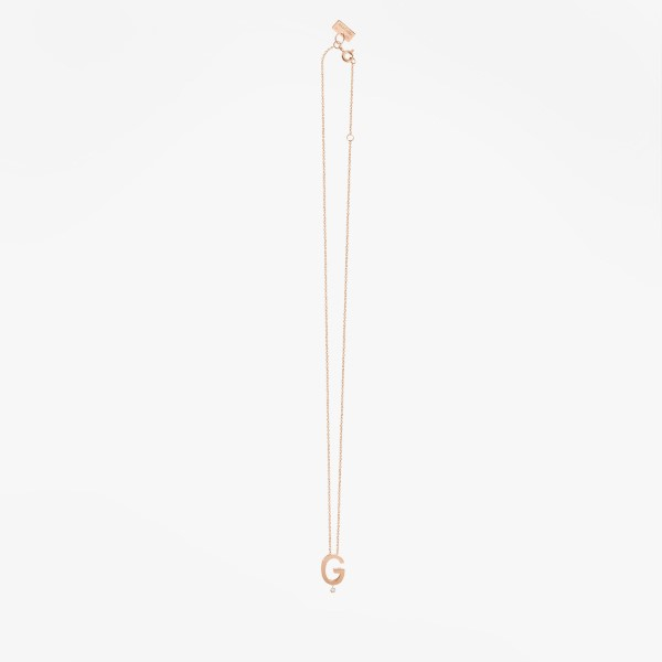 Collier Vanrycke ABÉCÉDAIRE "G" Diamant Or rose 18k