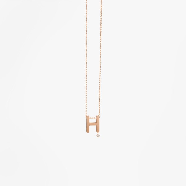 Collier Vanrycke ABÉCÉDAIRE "H" Diamant Or rose 18k