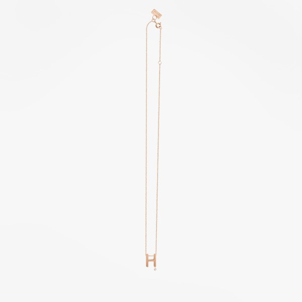 Collier Vanrycke ABÉCÉDAIRE "H" Diamant Or rose 18k