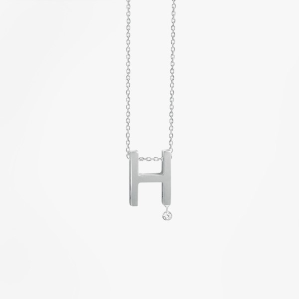 Collier Vanrycke ABÉCÉDAIRE "H" Diamant Or blanc 18k