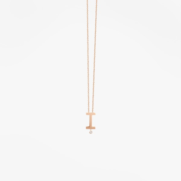 Collier Vanrycke ABÉCÉDAIRE "I" Diamant Or rose 18k