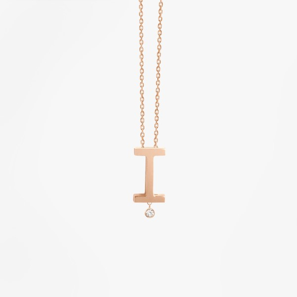 Collier Vanrycke ABÉCÉDAIRE "I" Diamant Or rose 18k