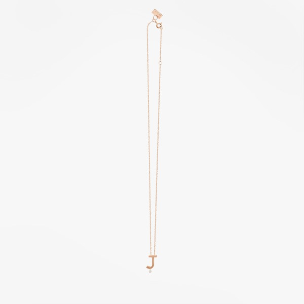 Collier Vanrycke ABÉCÉDAIRE "J" Diamant Or rose 18k