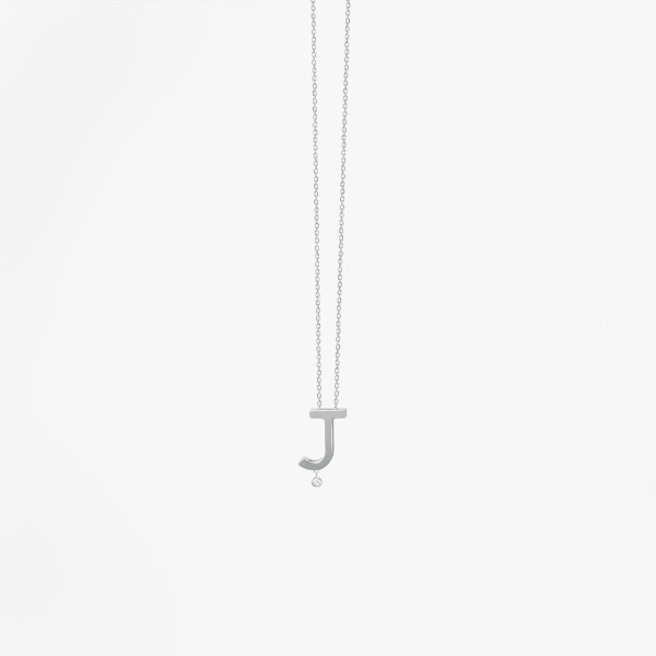 Collier Vanrycke ABÉCÉDAIRE "J" Diamant Or blanc 18k