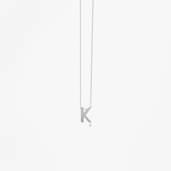 Collier Vanrycke ABÉCÉDAIRE "K" Diamant Or blanc 18k