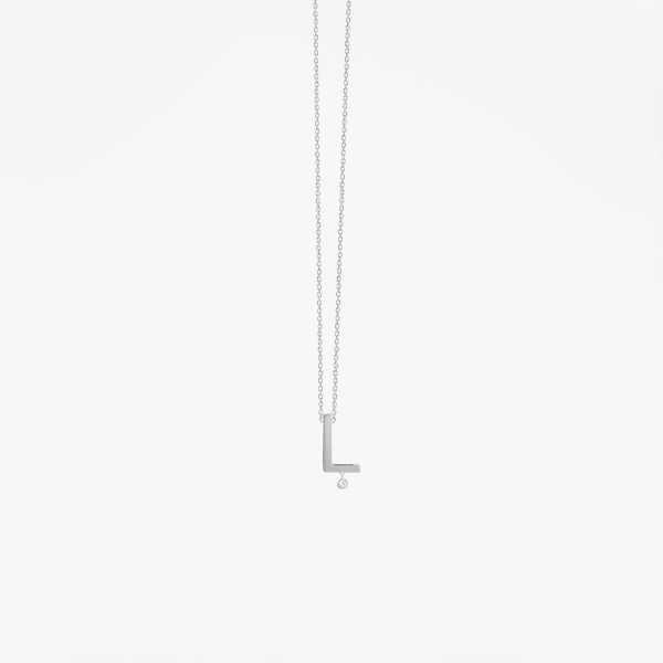 Collier Vanrycke ABÉCÉDAIRE "L" Diamant Or blanc 18k