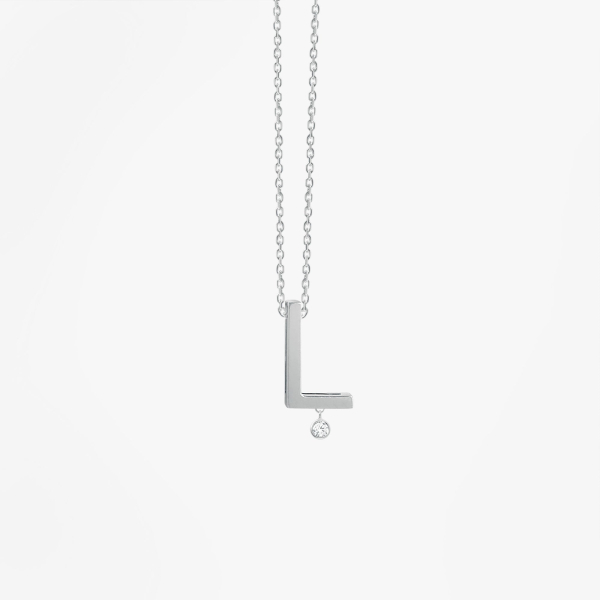 Collier Vanrycke ABÉCÉDAIRE "L" Diamant Or blanc 18k