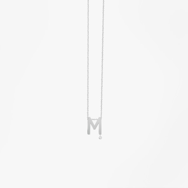 Collier Vanrycke ABÉCÉDAIRE "M" Diamant Or blanc 18k