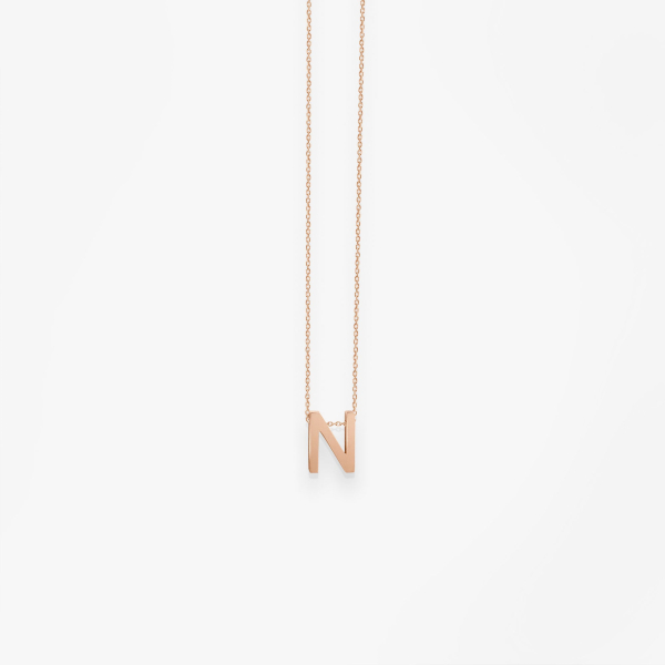 Collier Vanrycke ABÉCÉDAIRE "N" Or rose 18k