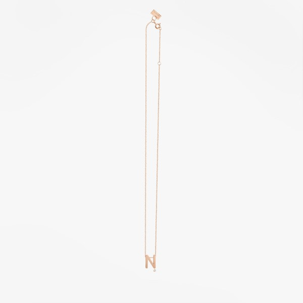 Collier Vanrycke ABÉCÉDAIRE "N" Diamant Or rose 18k