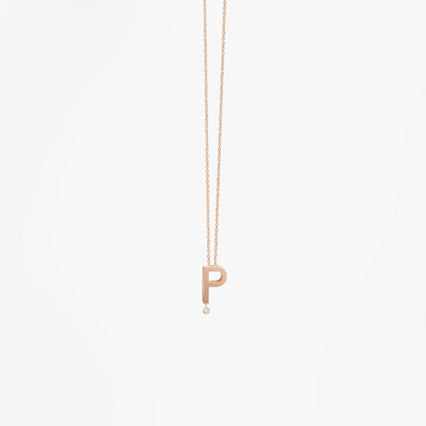 Collier Vanrycke ABÉCÉDAIRE "P" Diamant Or rose 18k