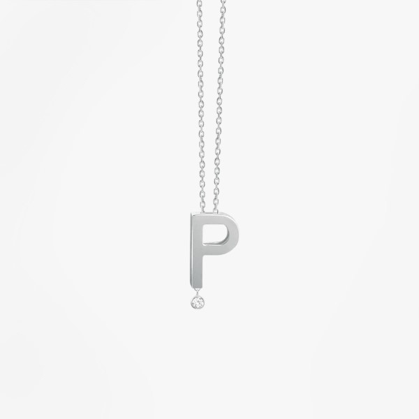 Collier Vanrycke ABÉCÉDAIRE "P" Diamant Or blanc 18k