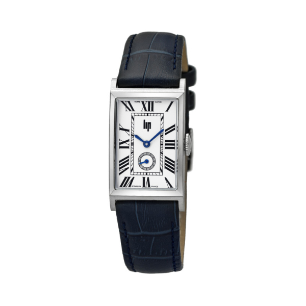 Montre Lip Churchill T18 Cadran Ivoire Bracelet Cuir Bleu