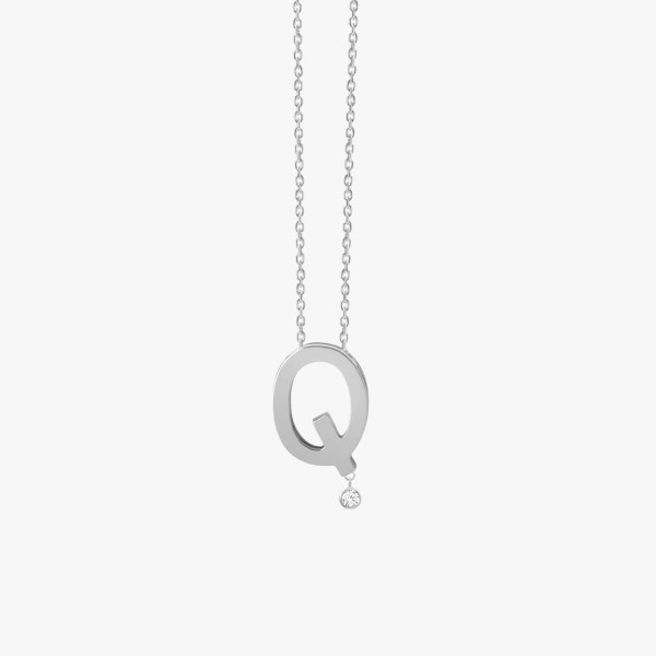 Collier Vanrycke ABÉCÉDAIRE "Q" Diamant Or blanc 18k