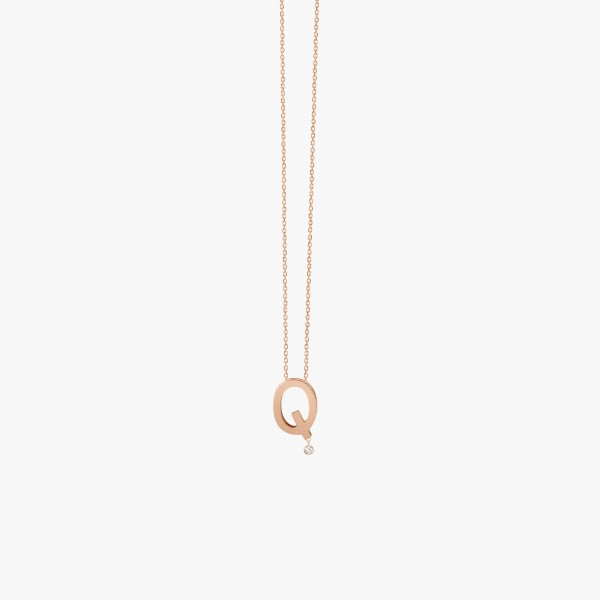 Collier Vanrycke ABÉCÉDAIRE "Q" Diamant Or rose 18k