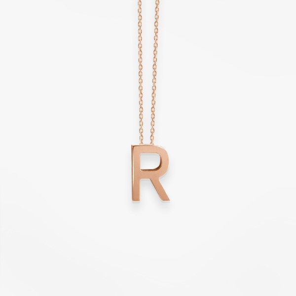 Collier Vanrycke ABÉCÉDAIRE "R" Or rose 18k