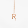 Collier Vanrycke ABÉCÉDAIRE "R" Diamant Or rose 18k