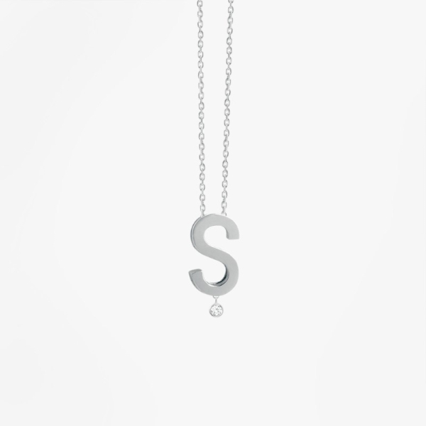 Collier Vanrycke ABÉCÉDAIRE "S" Diamant Or blanc 18k