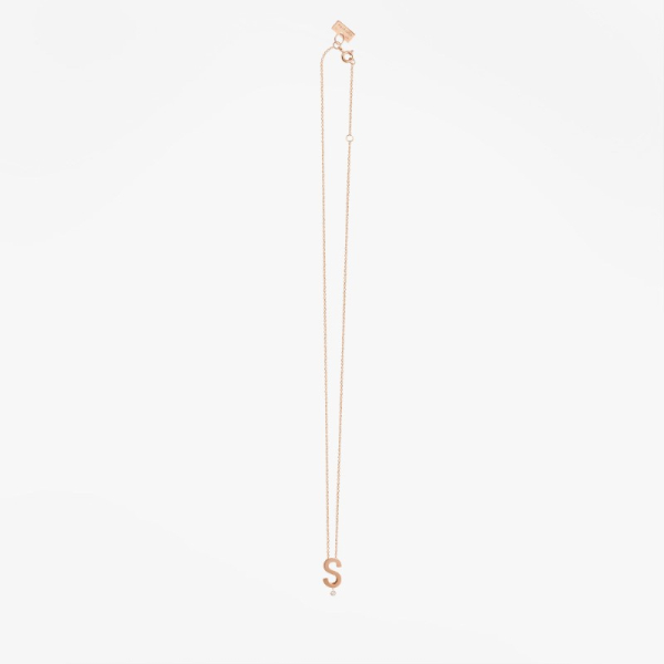 Collier Vanrycke ABÉCÉDAIRE "S" Diamant Or rose 18k