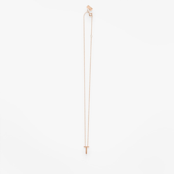 Collier Vanrycke ABÉCÉDAIRE "T" Or rose 18k