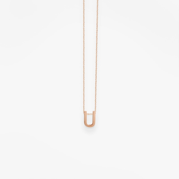 Collier Vanrycke ABÉCÉDAIRE "U" Or rose 18k