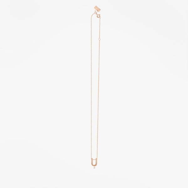 Collier Vanrycke ABÉCÉDAIRE "U" Diamant Or rose 18k