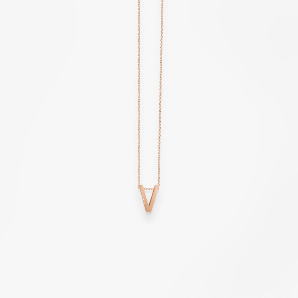 Collier Vanrycke ABÉCÉDAIRE "V" Or rose 18k