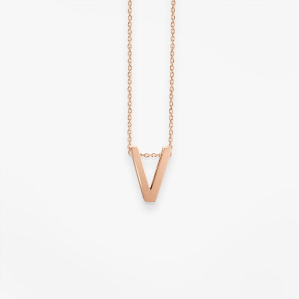 Collier Vanrycke ABÉCÉDAIRE "V" Or rose 18k