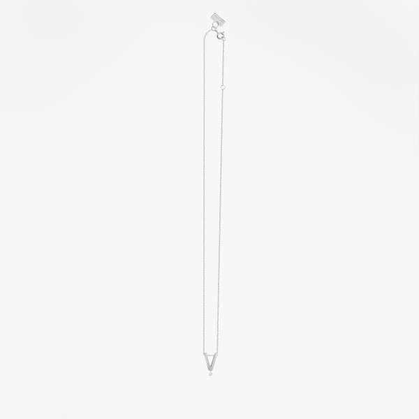 Collier Vanrycke ABÉCÉDAIRE "V" Diamant Or blanc 18k