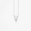 Collier Vanrycke ABÉCÉDAIRE "V" Diamant Or blanc 18k