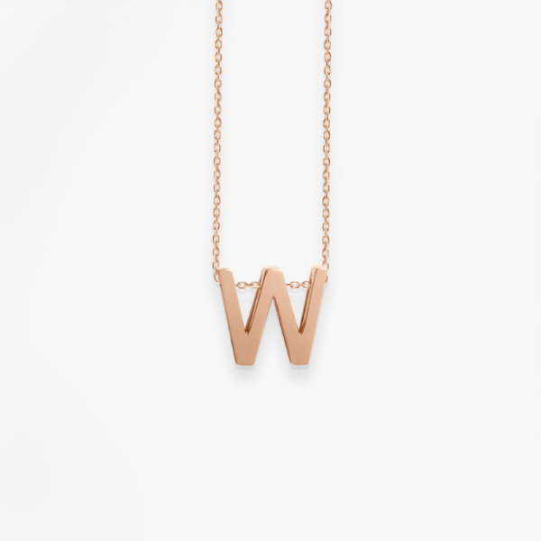 Collier Vanrycke ABÉCÉDAIRE "W" Or rose 18k