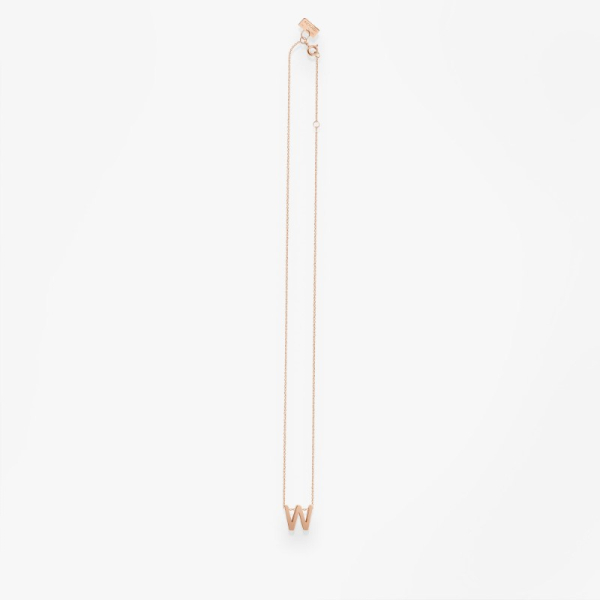 Collier Vanrycke ABÉCÉDAIRE "W" Or rose 18k