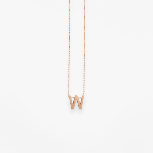 Collier Vanrycke ABÉCÉDAIRE "W" Or rose 18k